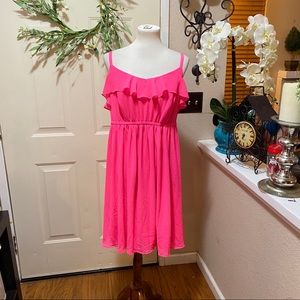 NWT Torrid Hot Pink Ruffle Top  Skater Dress